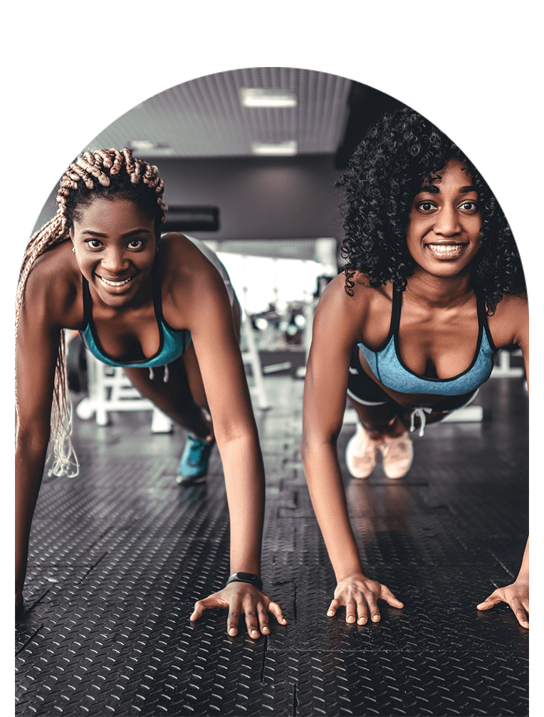 2 girls working out