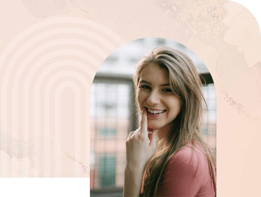 teenage girl smiling at camera